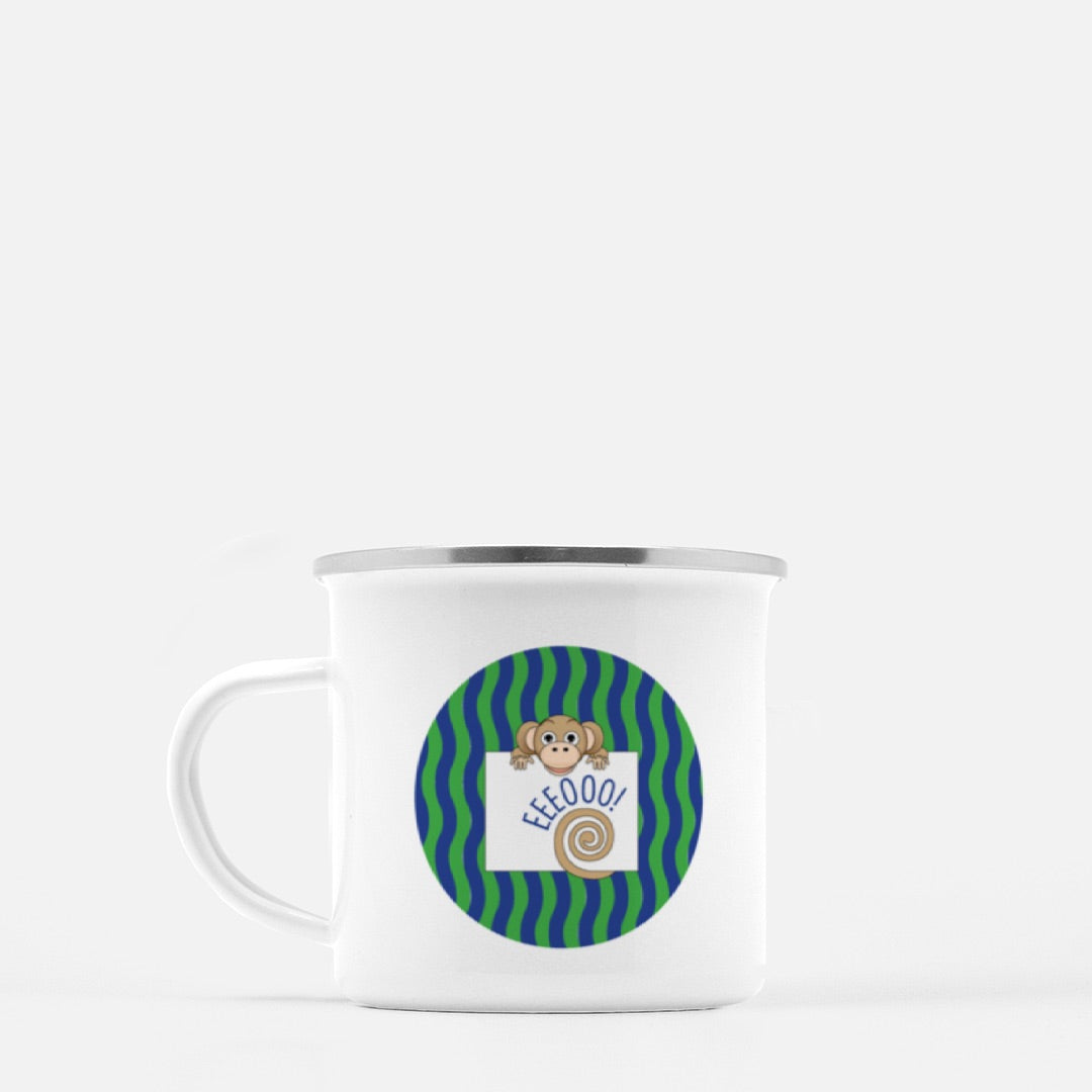 Jungle Animals Monkey 10-oz. Camp Mug, Green Pattern