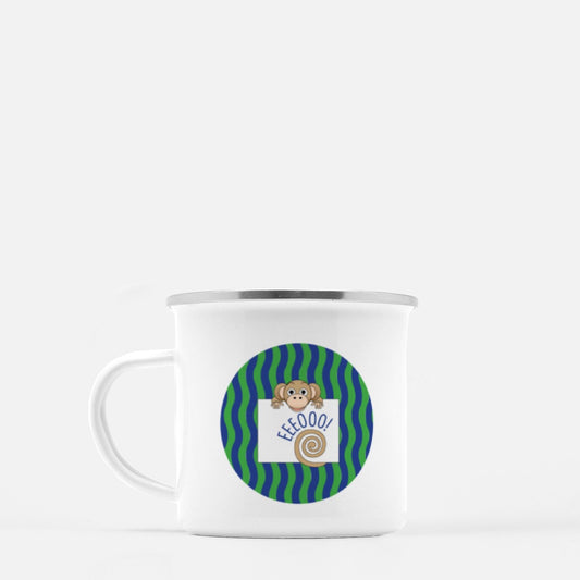 Jungle Animals Monkey 10-oz. Camp Mug, Green Pattern