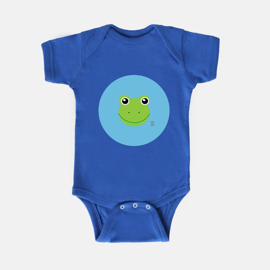 Ribbit Froggie Short-Sleeve Baby Bodysuit