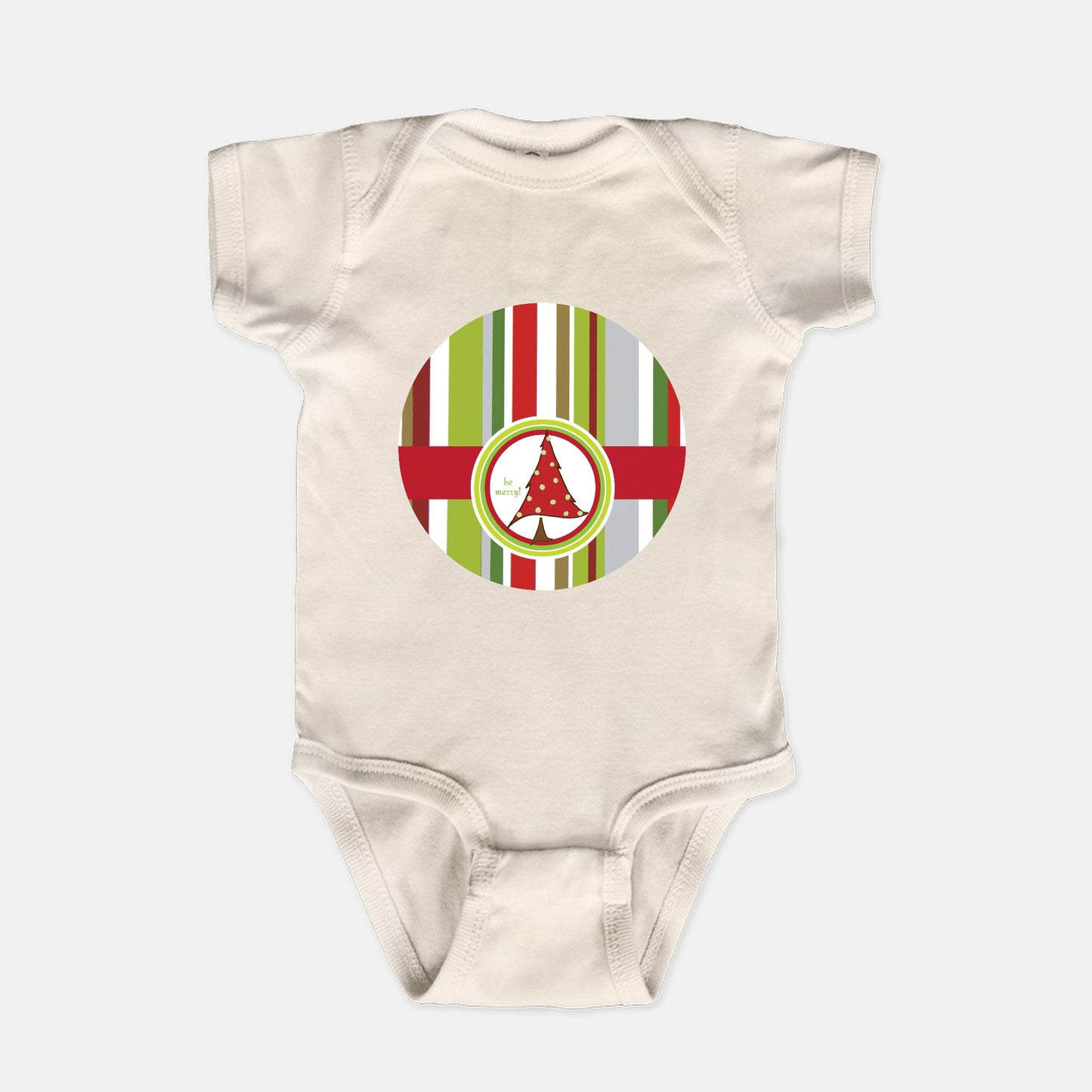 Christmas Tree Short-Sleeve Baby Bodysuit