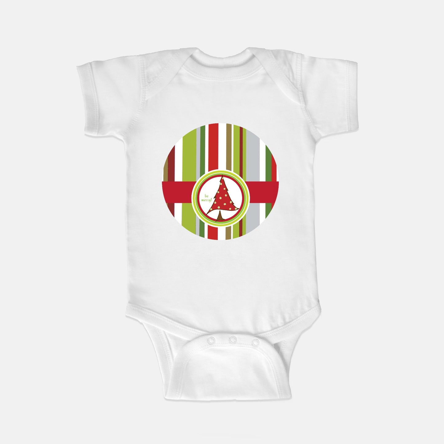 Christmas Tree Short-Sleeve Baby Bodysuit