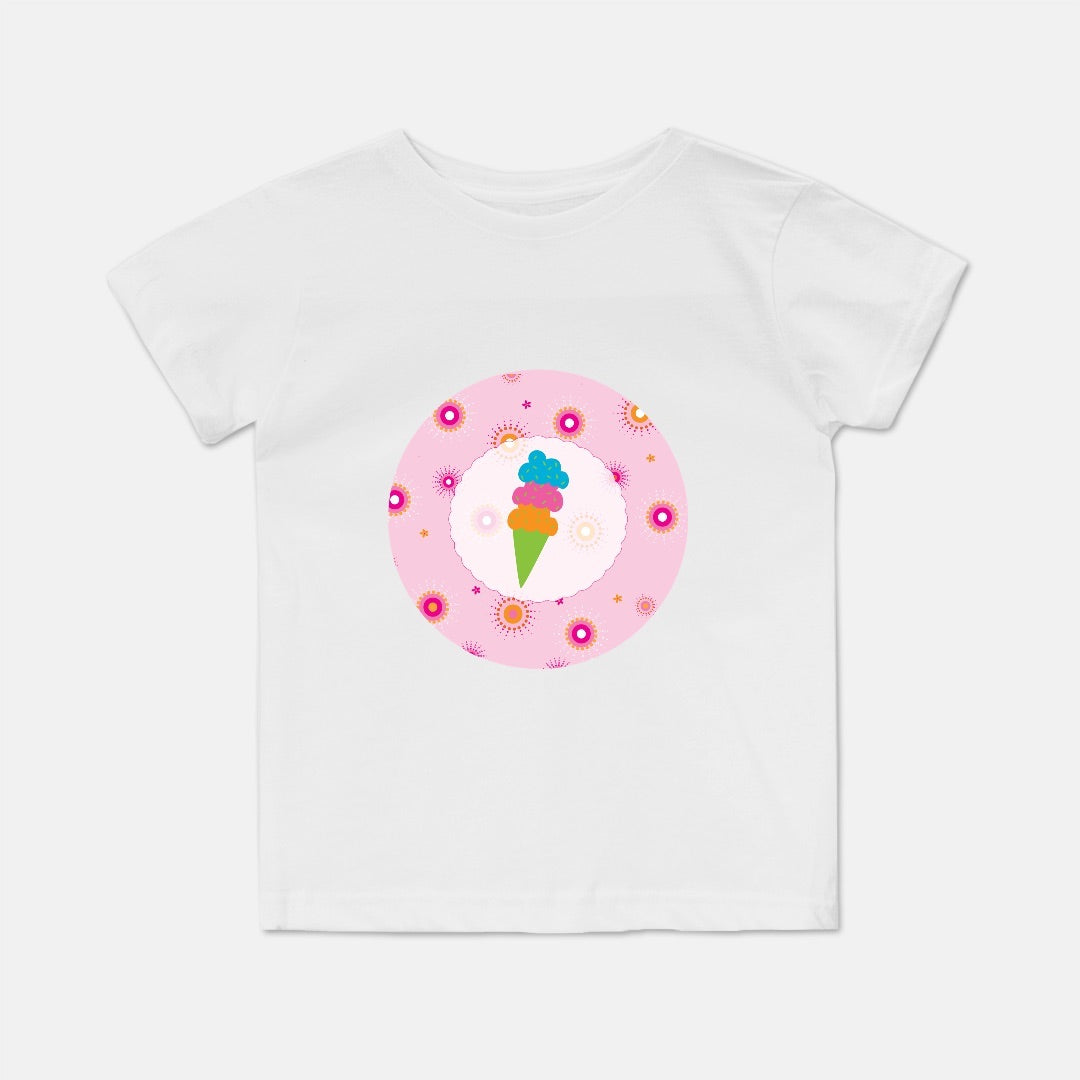 Firework Flowers Pink Triple Scoop Short-Sleeve Toddler Tee