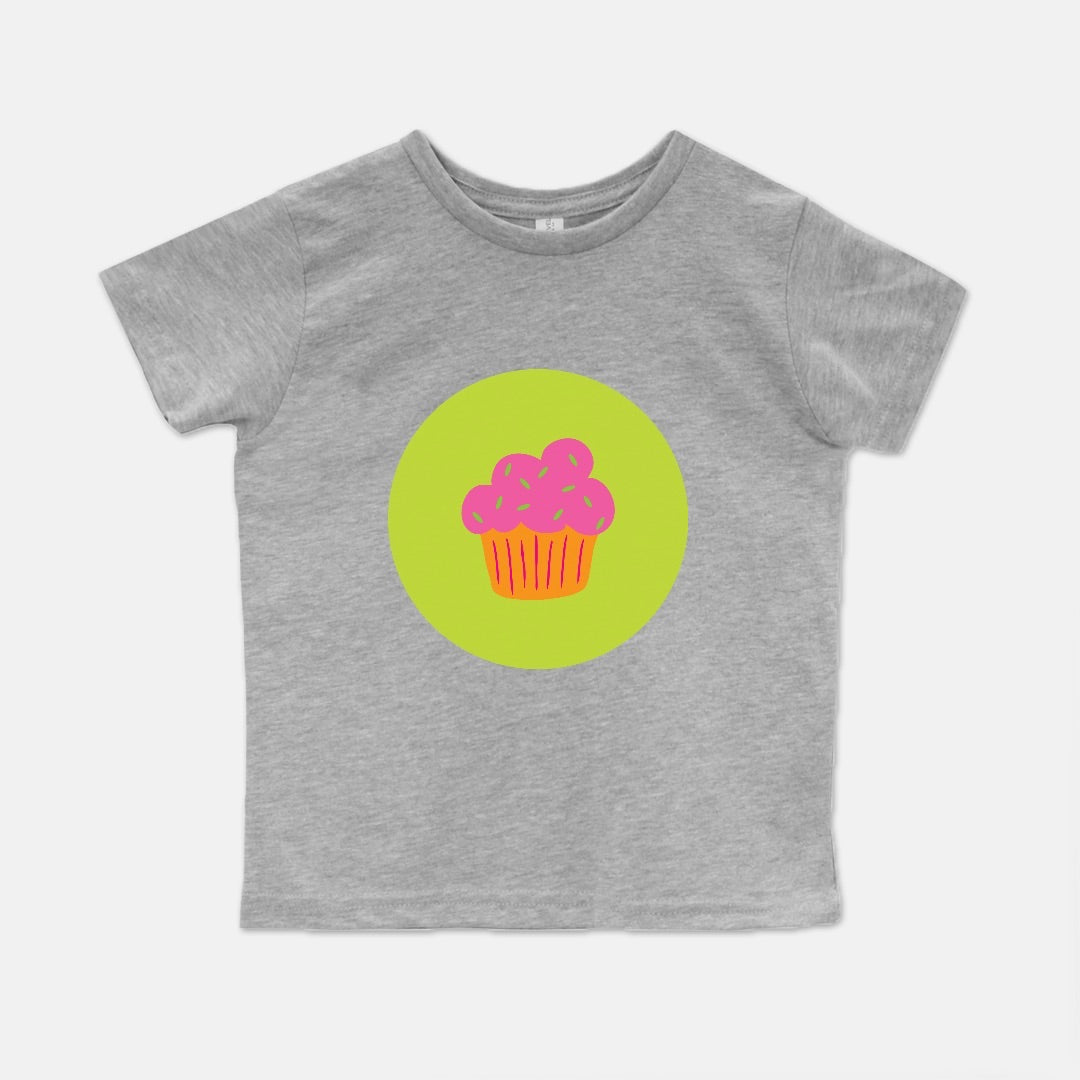 Cupcake Trio Short-Sleeve Toddler Tee | Pink Cupcake