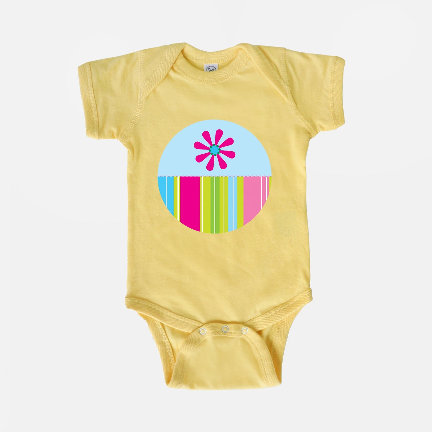 Floating Stripes Short-Sleeve Baby Bodysuit