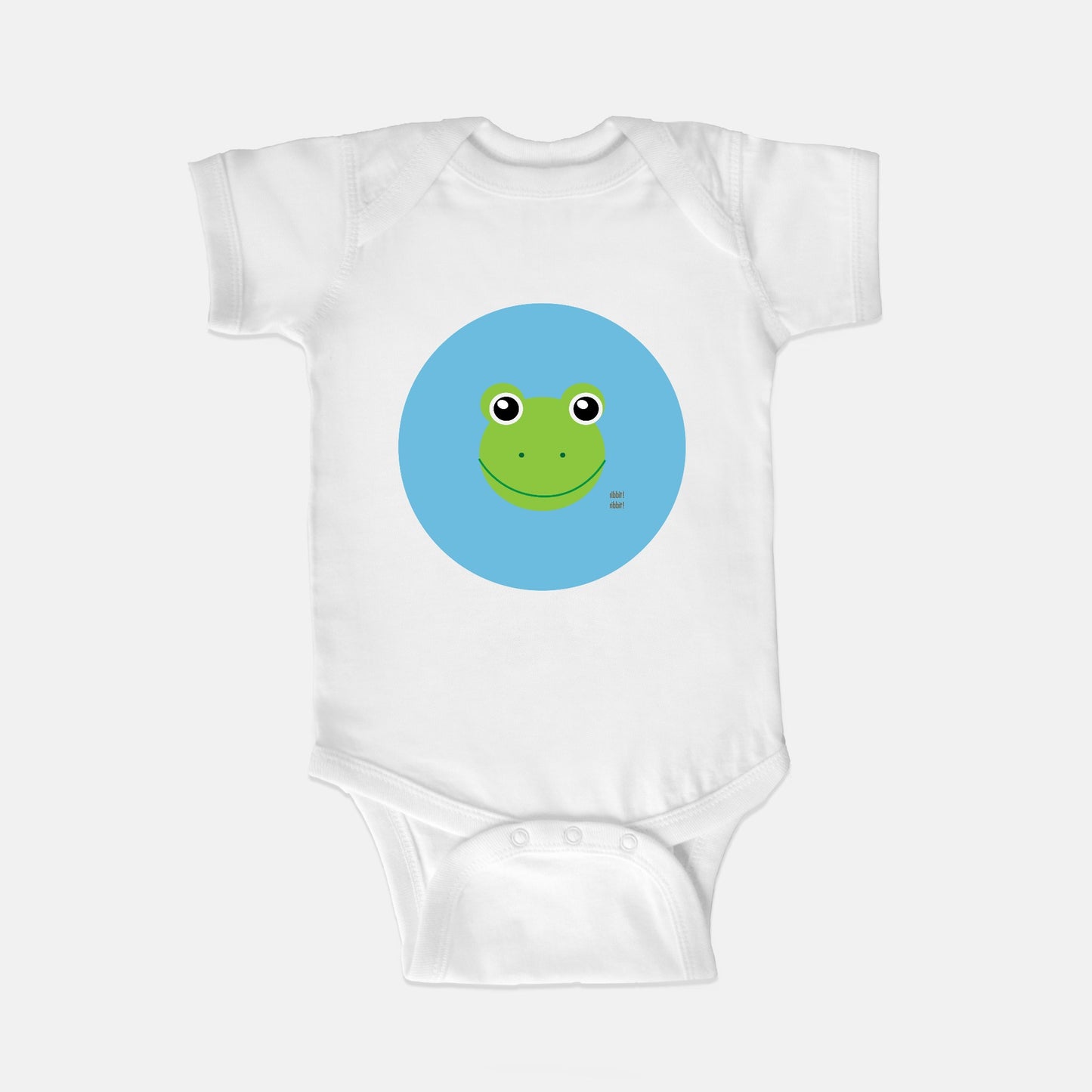 Ribbit Froggie Short-Sleeve Baby Bodysuit