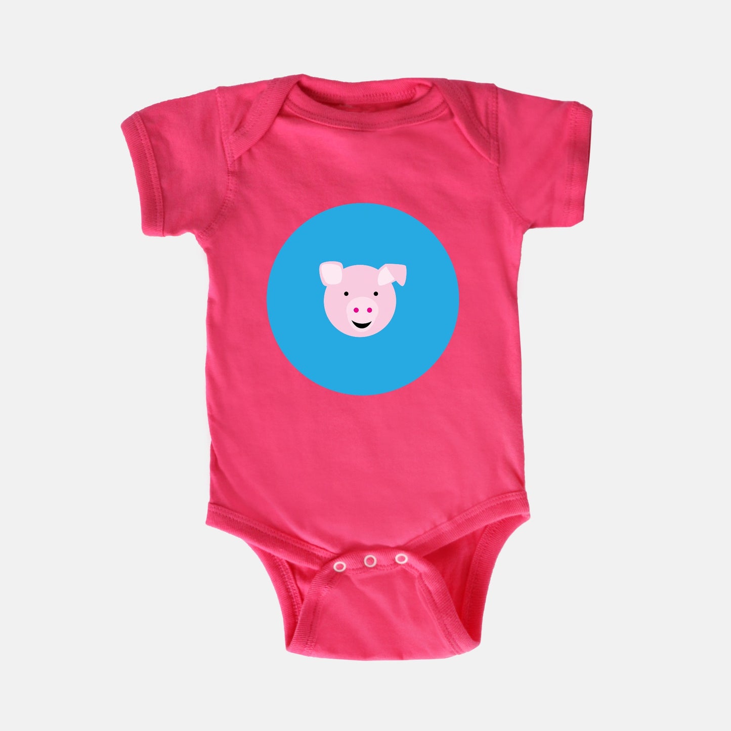 Fantastic Farm Pig Short-Sleeve Baby Bodysuit