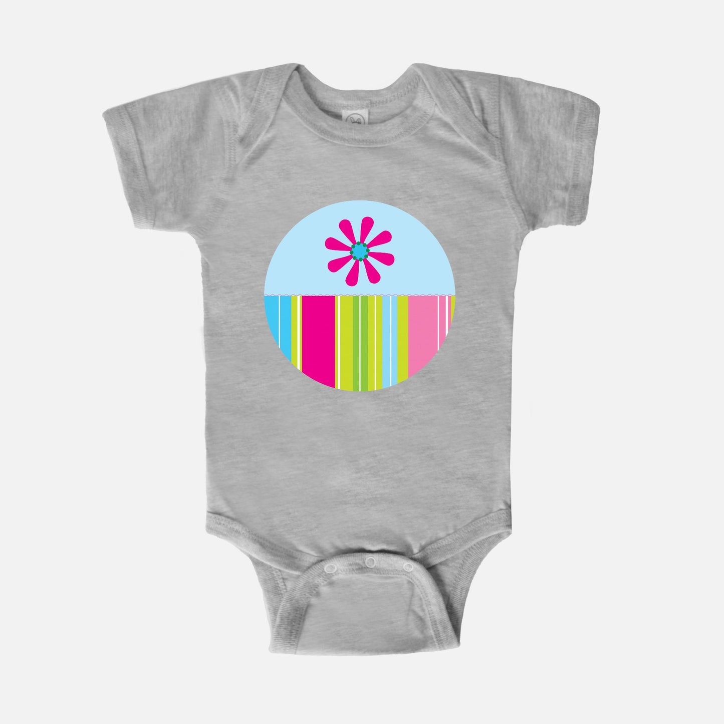 Floating Stripes Short-Sleeve Baby Bodysuit