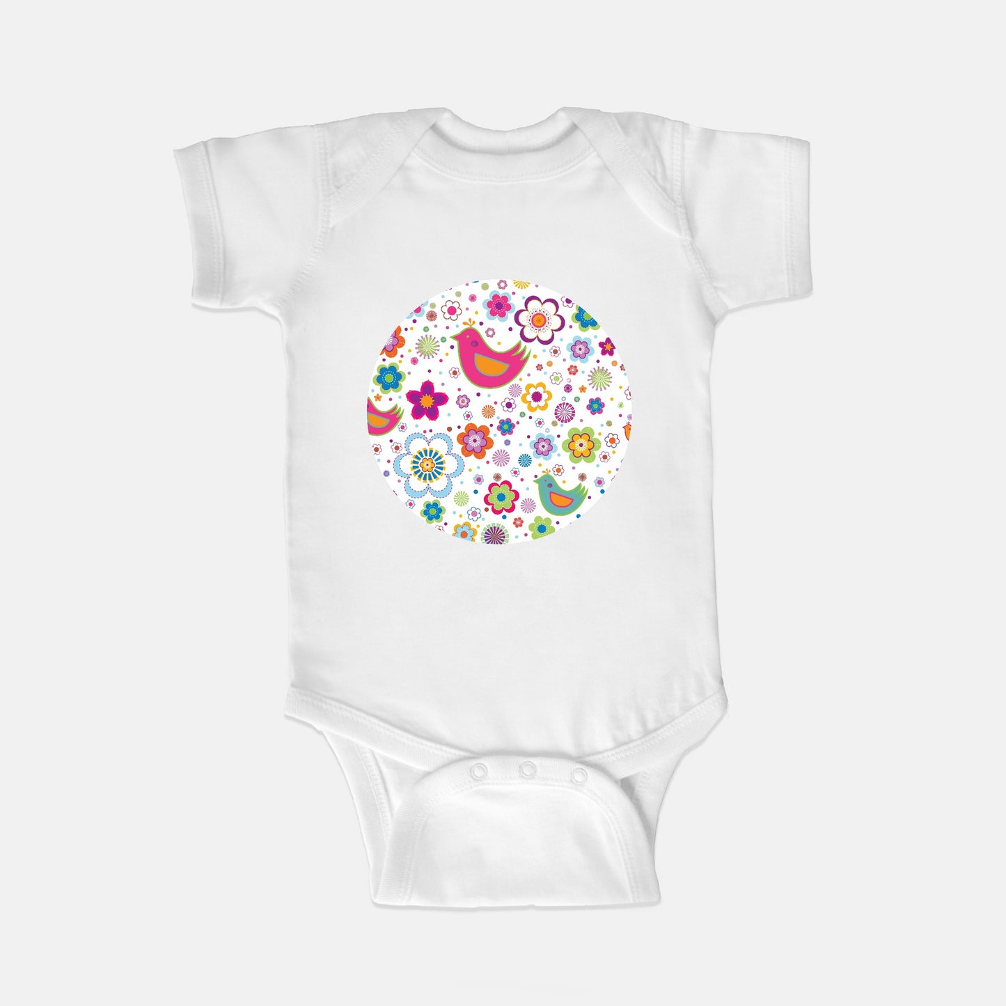 Bird Menagerie Short-Sleeve Baby Bodysuit