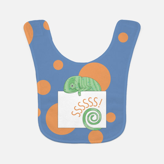 Jungle Animals Chameleon Baby Bib, Blue Patten