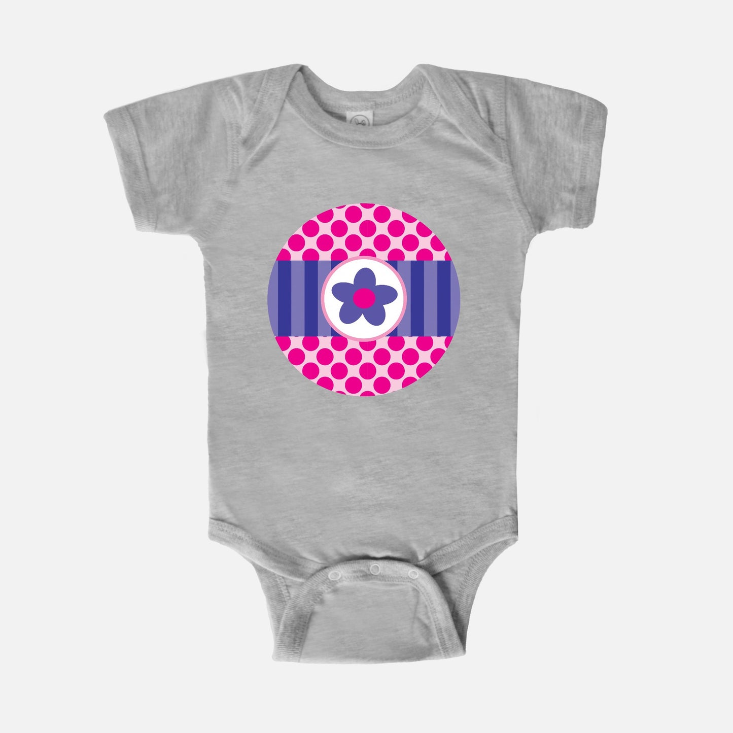 Big Pink Polka Dots Short-Sleeve Baby Bodysuit