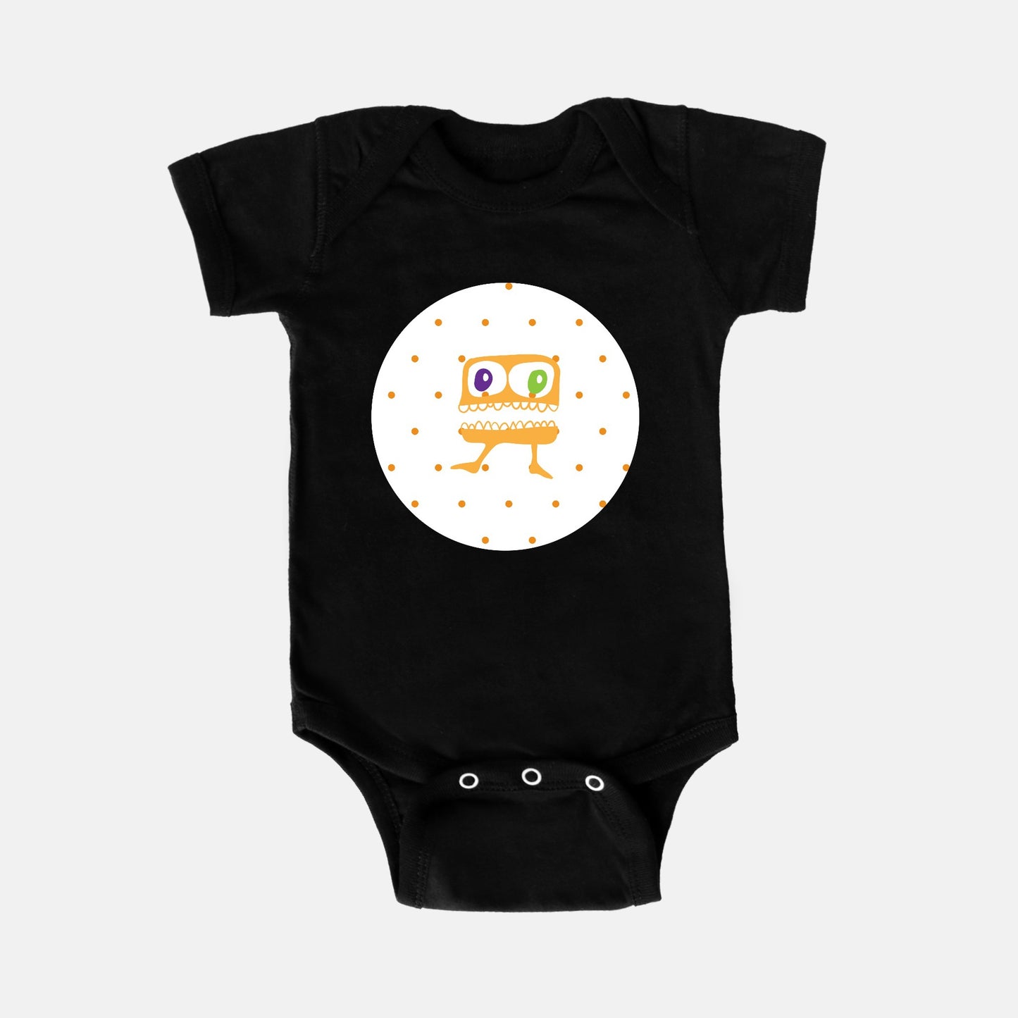 Orange Ogre Short-Sleeve Baby Bodysuit