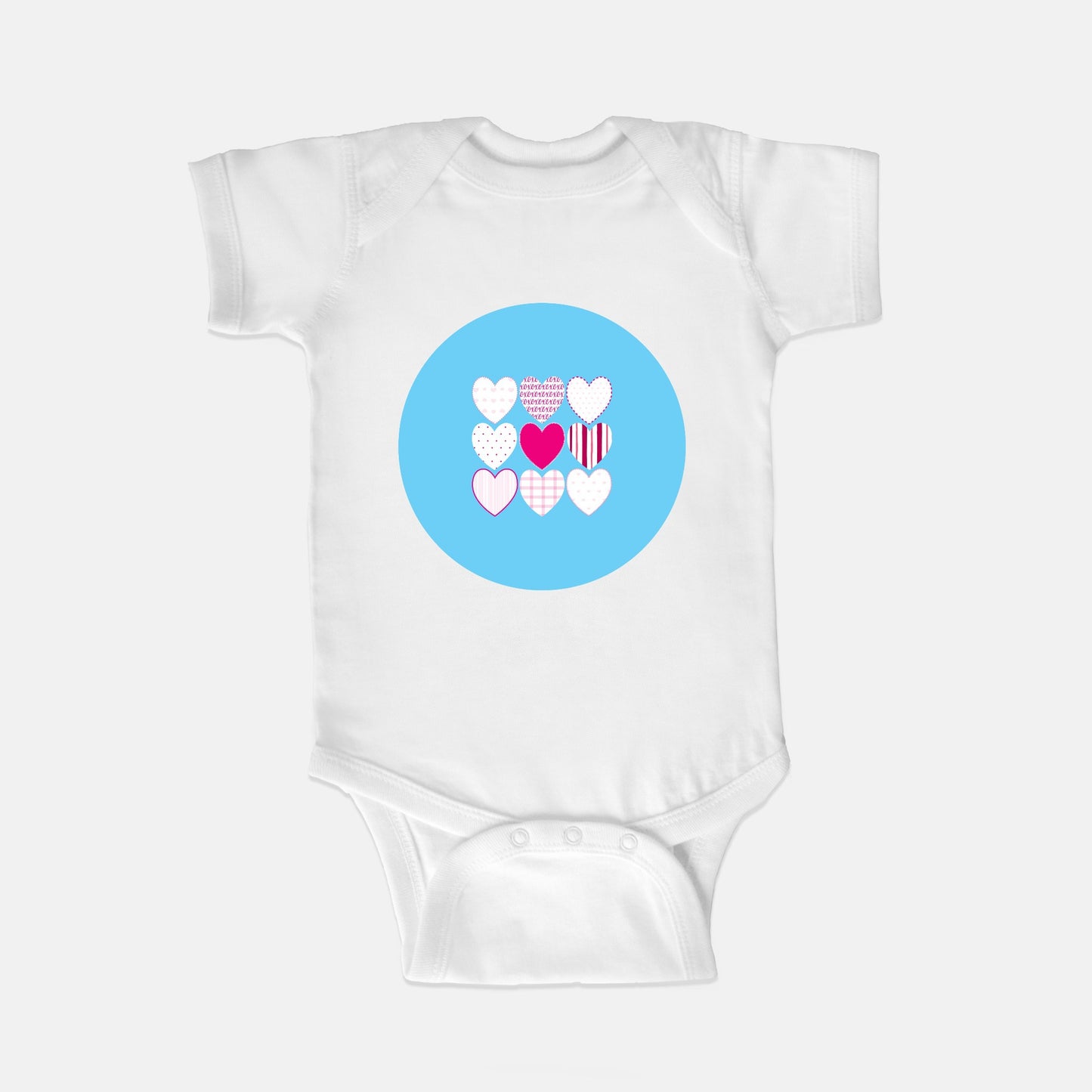 Happy Hearts Short-Sleeve Baby Bodysuit