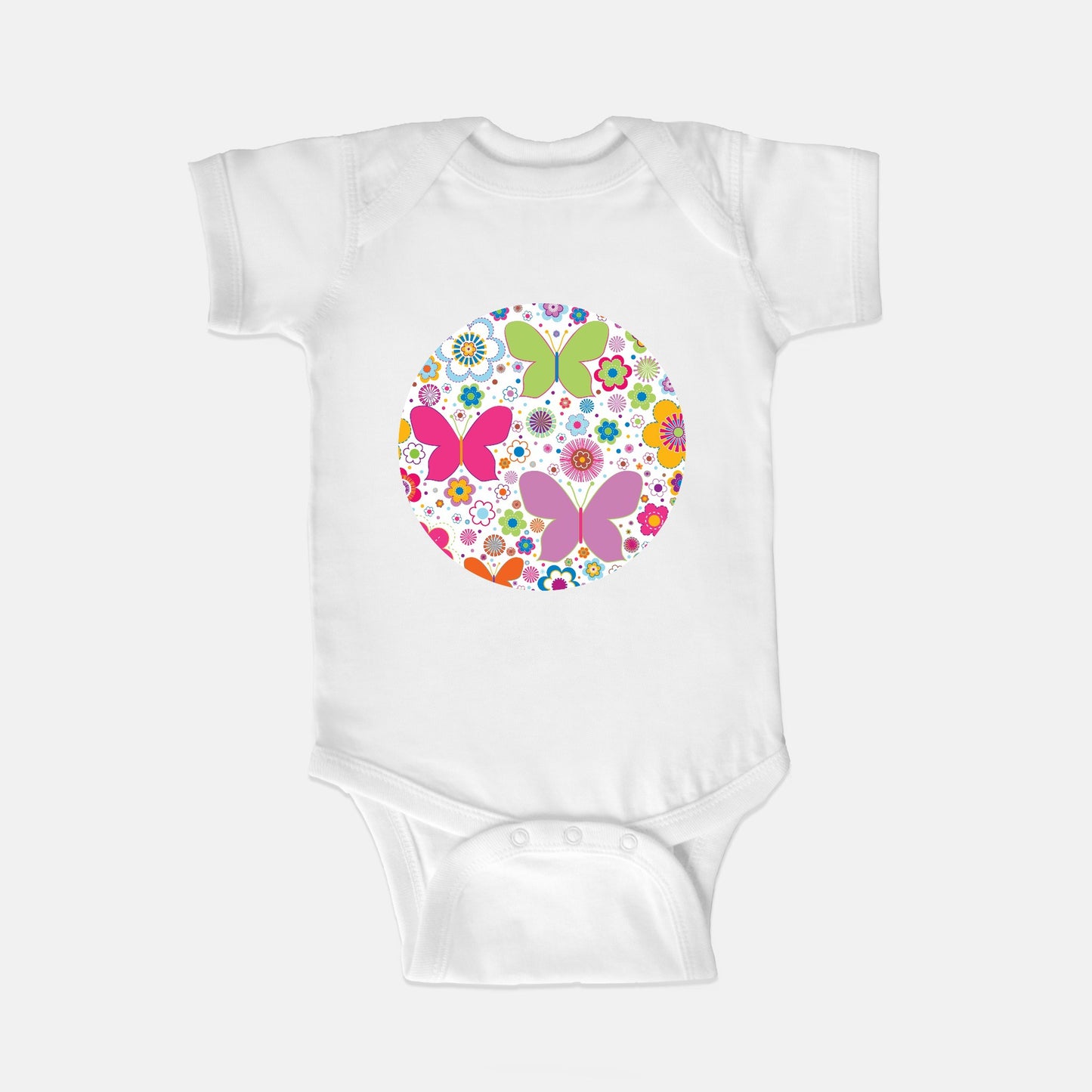 Butterflies Menagerie Short-Sleeve Baby Bodysuit