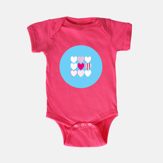 Happy Hearts Short-Sleeve Baby Bodysuit