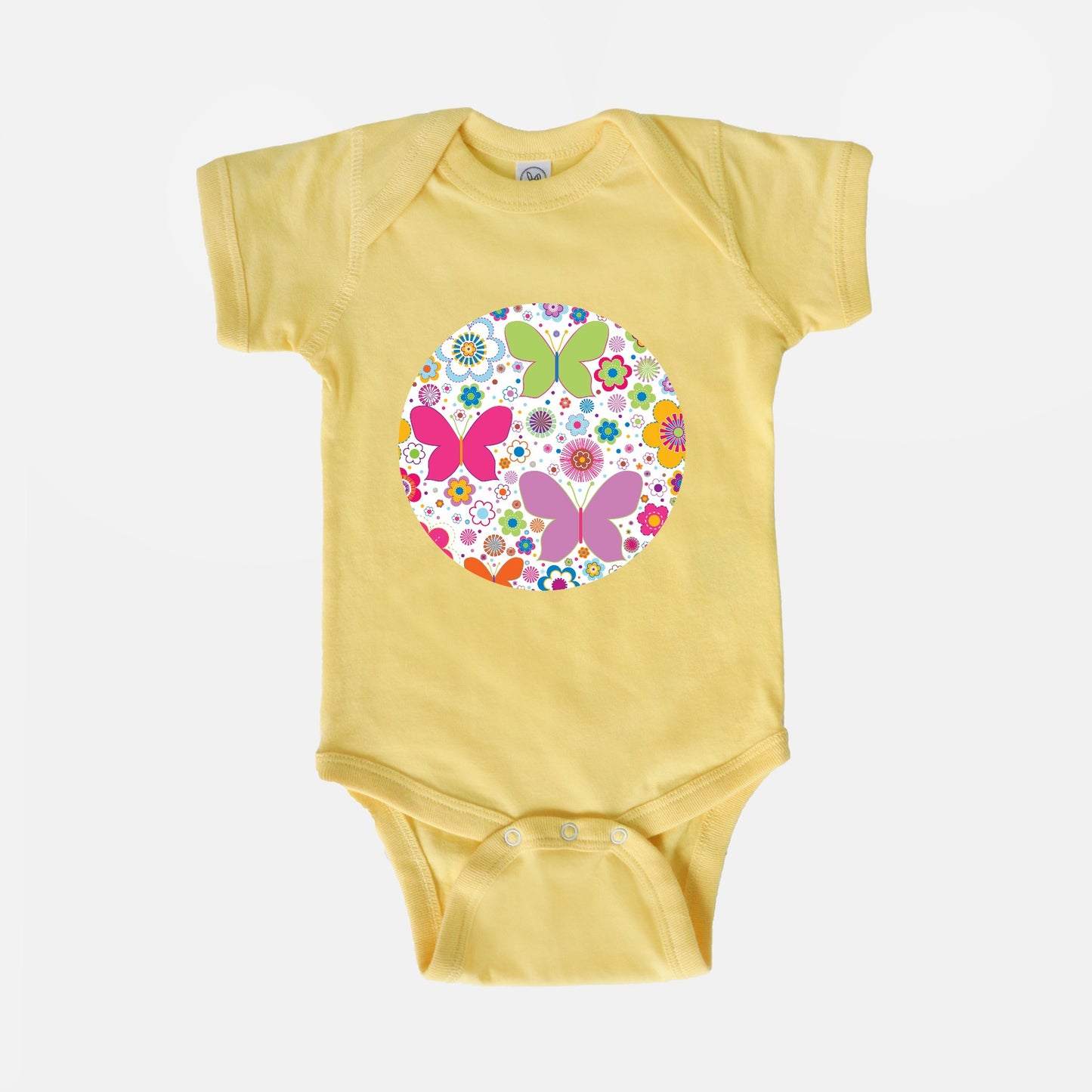 Butterflies Menagerie Short-Sleeve Baby Bodysuit