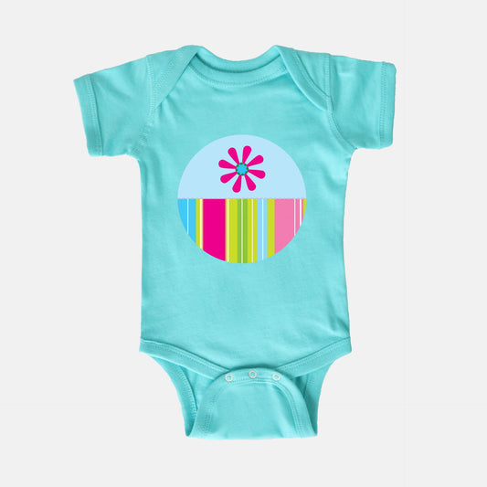 Floating Stripes Short-Sleeve Baby Bodysuit