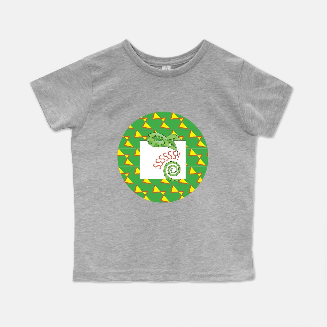 Jungle Animals Snake Short-Sleeve Toddler Tee, Yellow Pattern