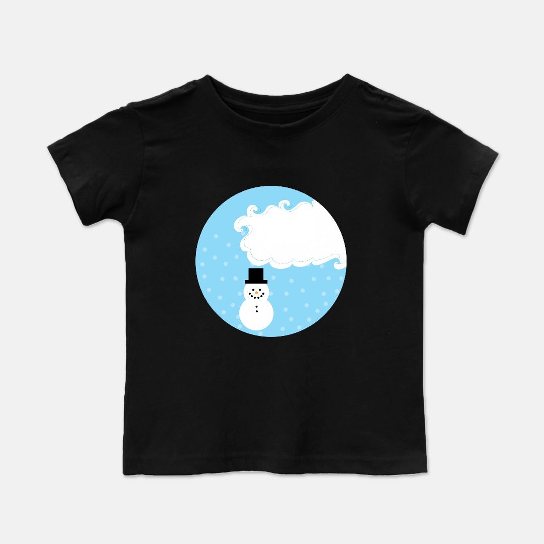 Whimsical White Snowman Short-Sleeve Toddler Tee