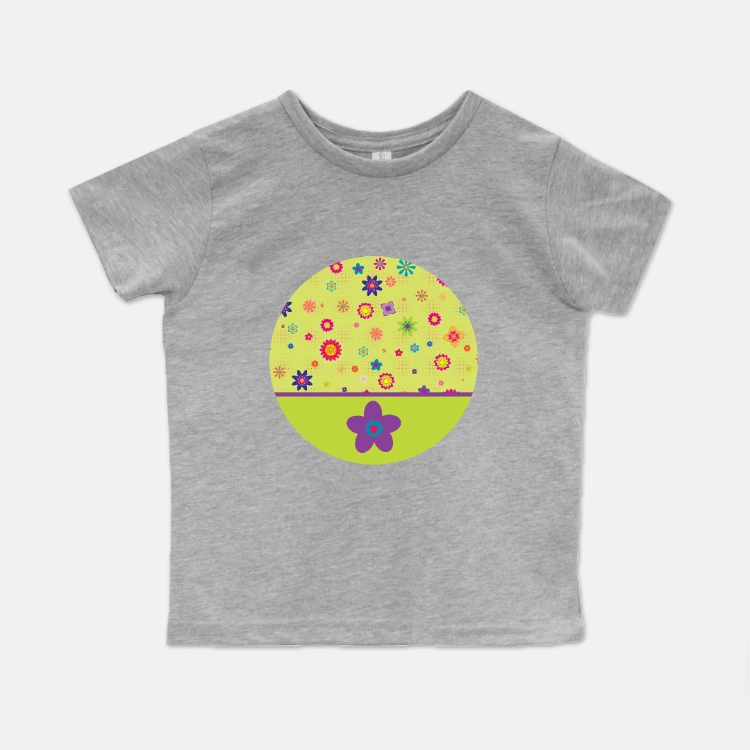 Floating Flowers Purple Short-Toddler Tee