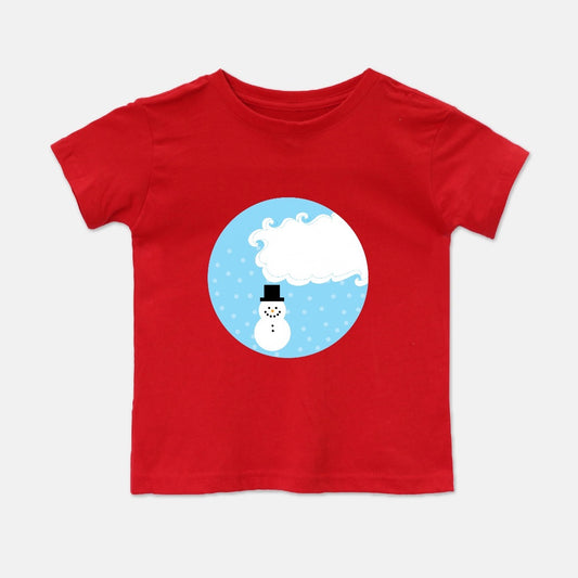 Whimsical White Snowman Short-Sleeve Toddler Tee