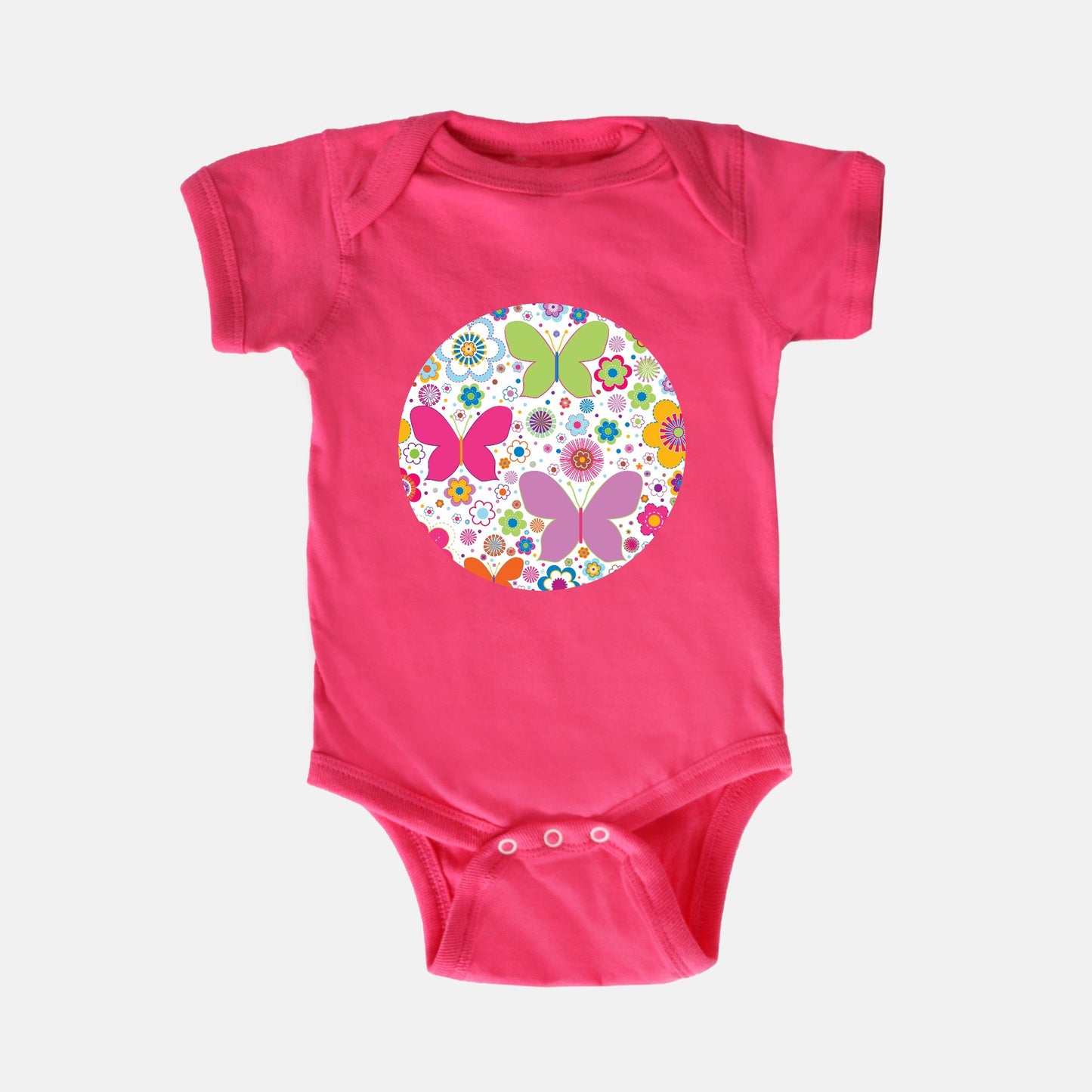 Butterflies Menagerie Short-Sleeve Baby Bodysuit