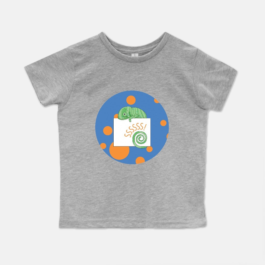 Jungle Animals Chameleon Short-Sleeve Toddler Tee, Blue  Pattern