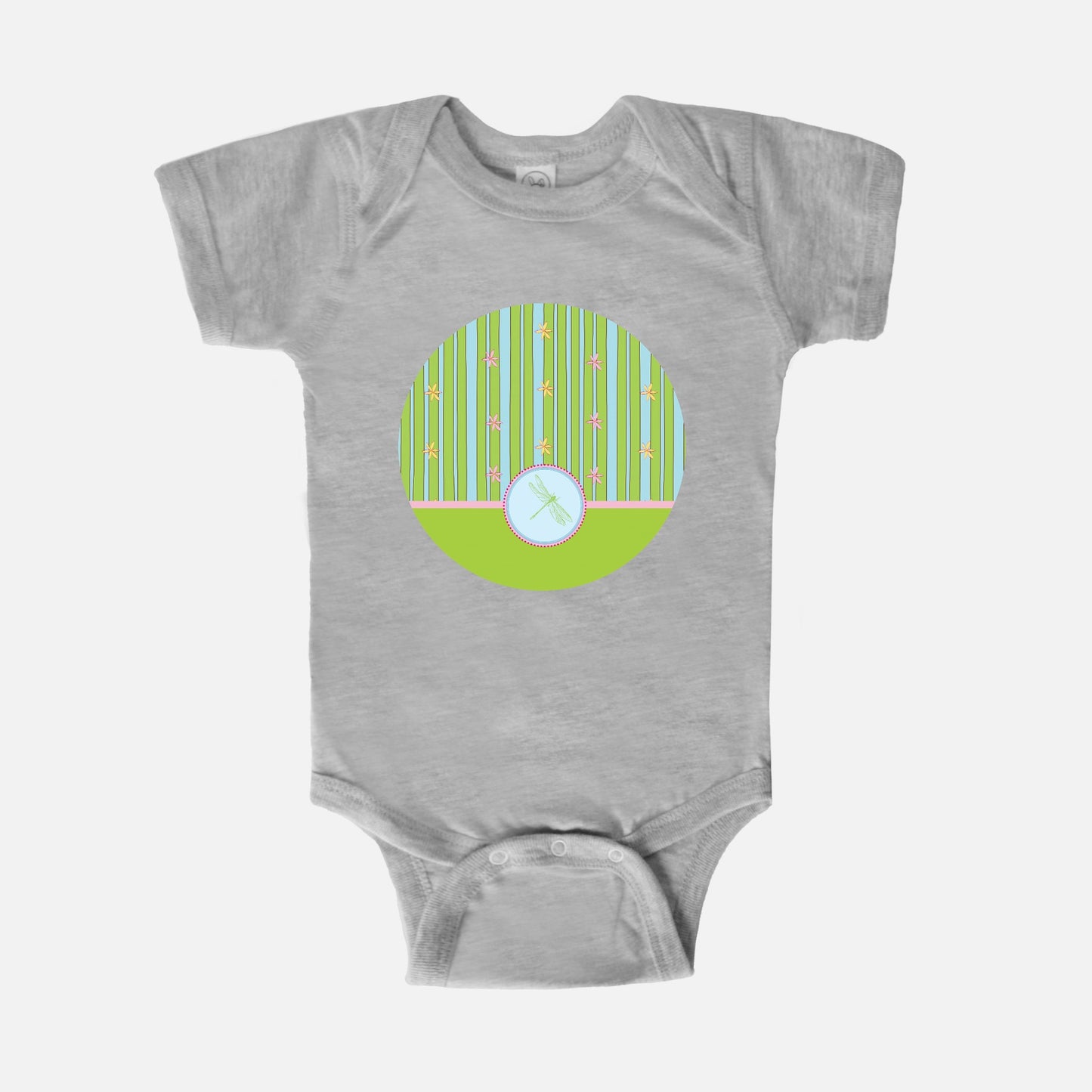 Green Dragonfly Short-Sleeve Baby Bodysuit