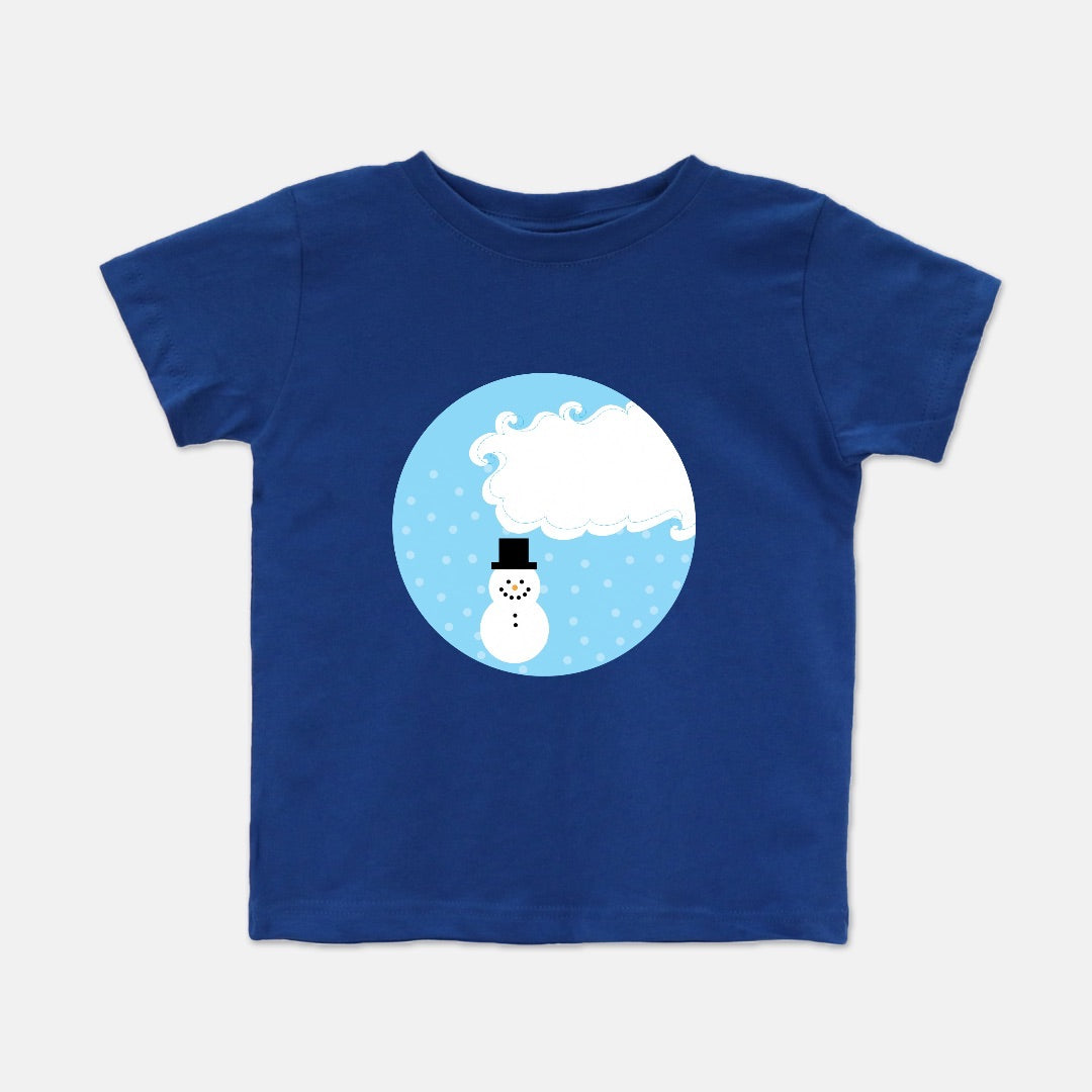 Whimsical White Snowman Short-Sleeve Toddler Tee