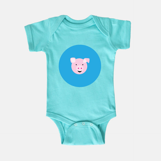 Fantastic Farm Pig Short-Sleeve Baby Bodysuit