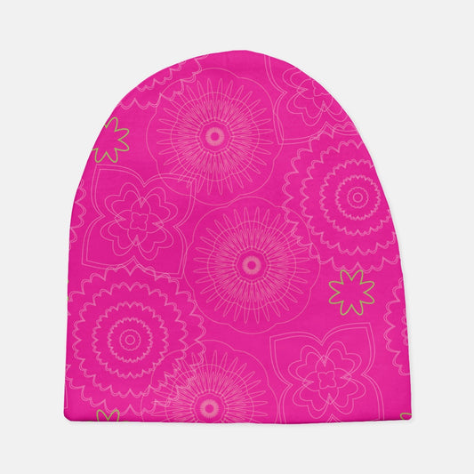 Floral Peace Sign Coordinating  Baby Beanie Hat