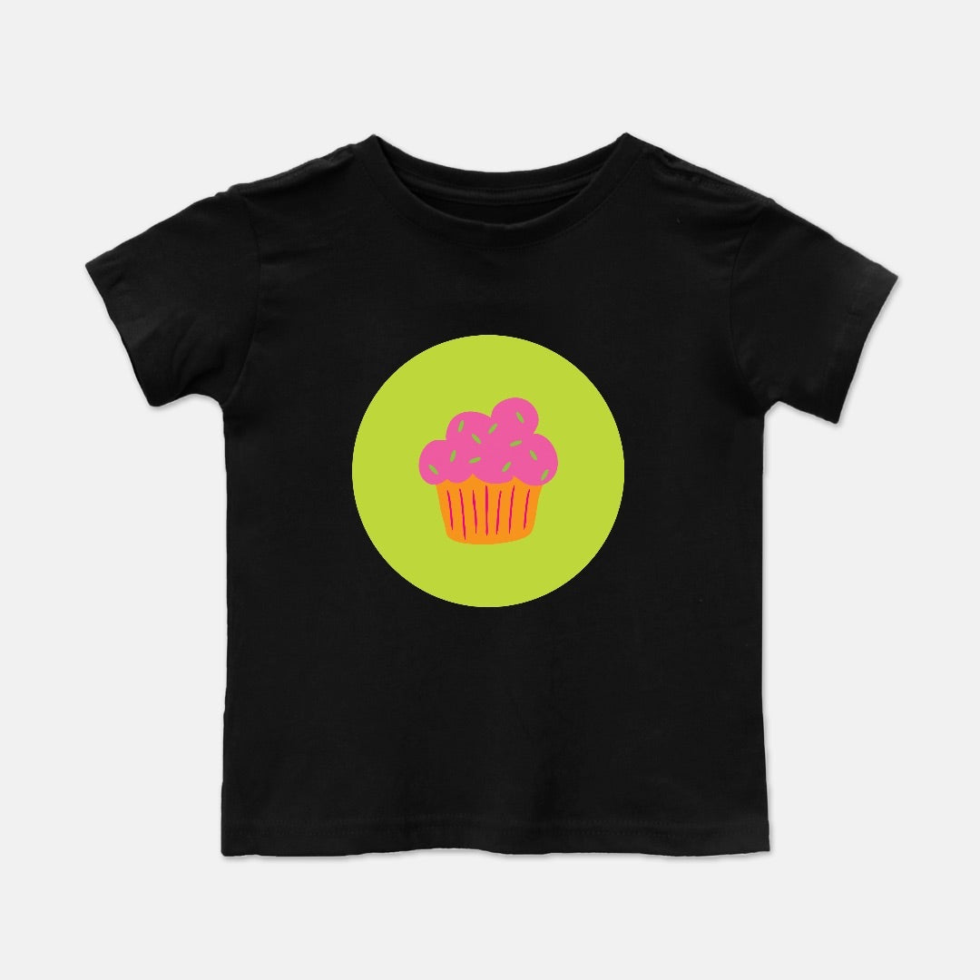 Cupcake Trio Short-Sleeve Toddler Tee | Pink Cupcake