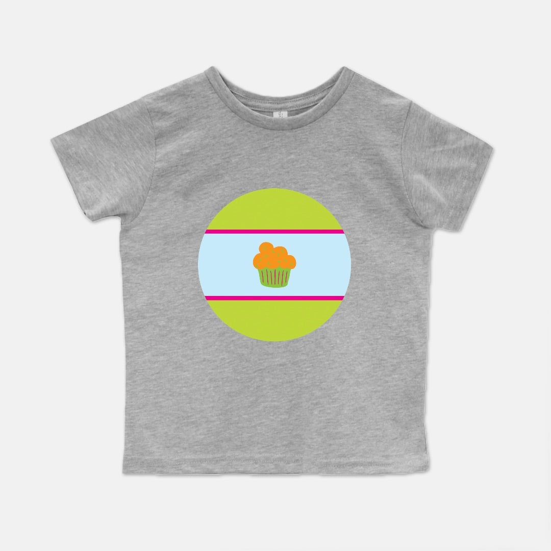 Cupcake Trio Short-Sleeve Toddler Tee | Orange Cupcake