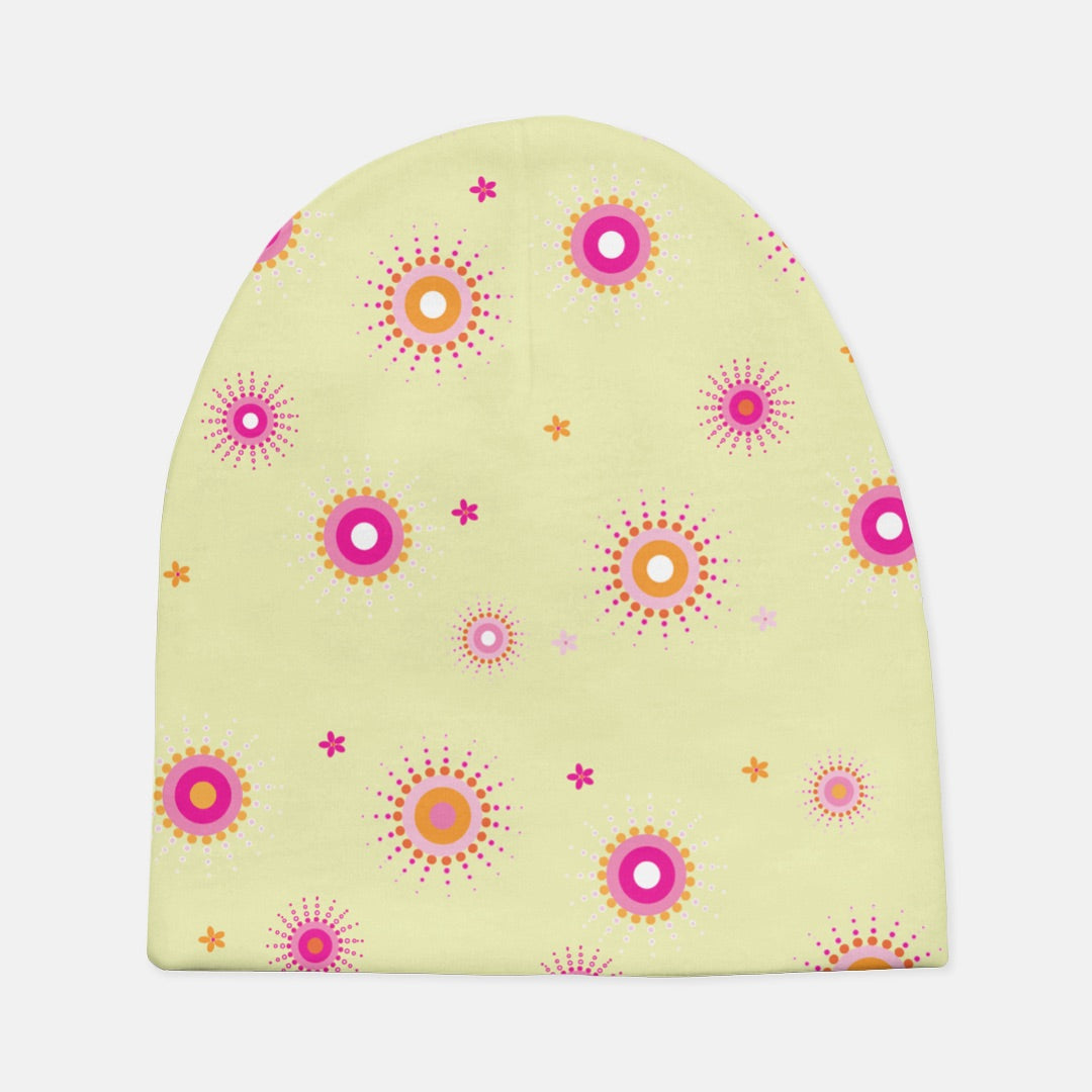 Firework Flowers Yellow Baby Beanie Hat