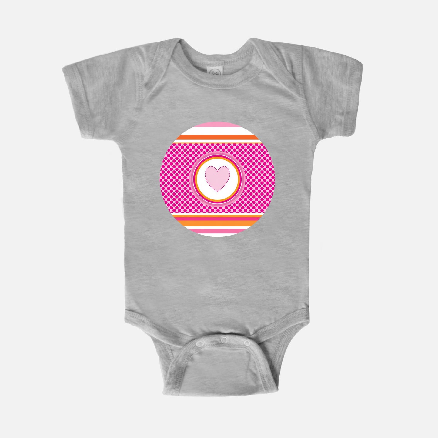 Pastel Pink Stripes Horizontal Short-Sleeve Baby Bodysuit