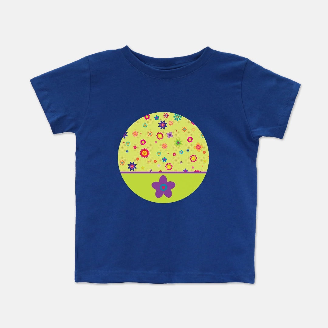 Floating Flowers Purple Short-Toddler Tee