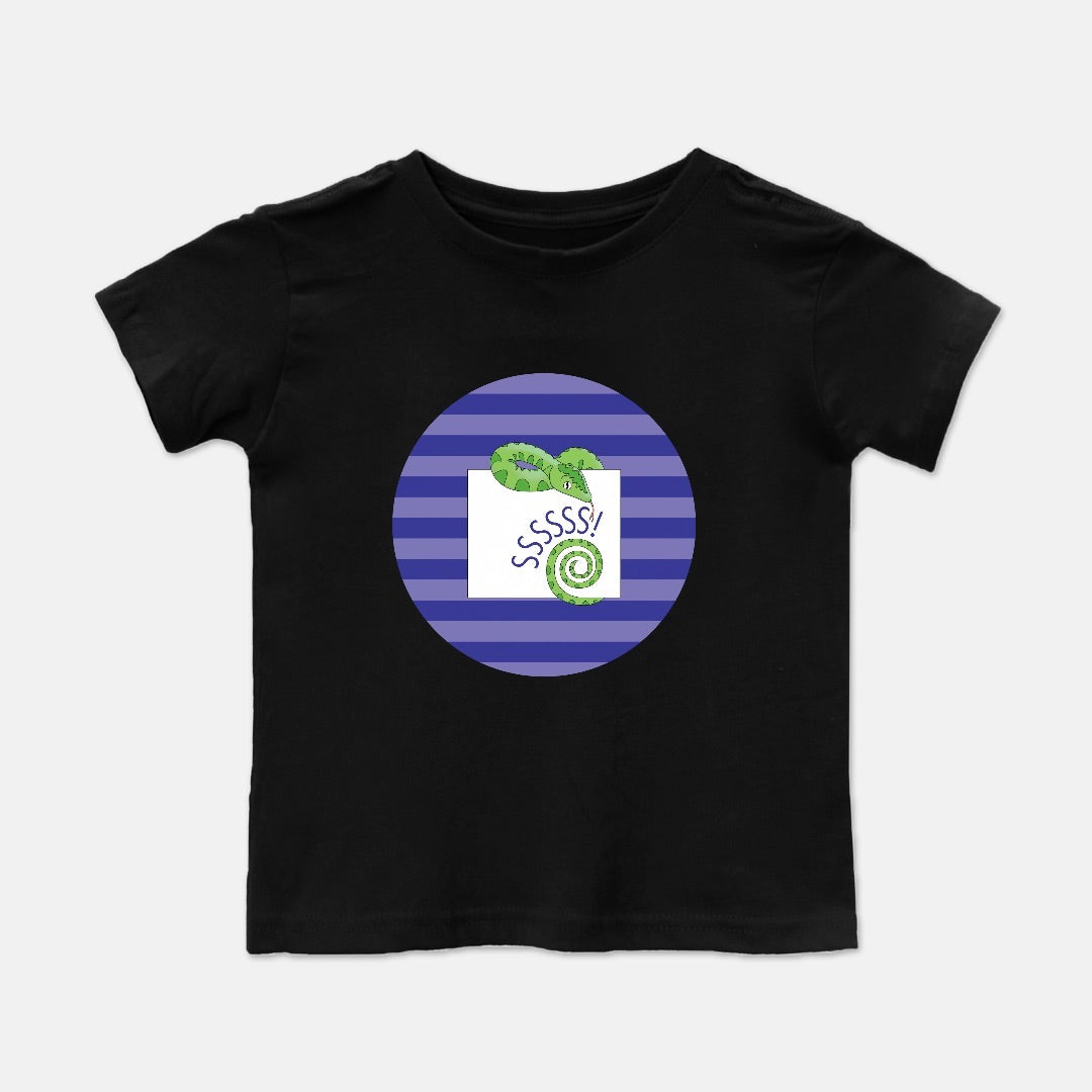 Jungle Animals Snake Short-Sleeve Toddler Tee, Purple Pattern