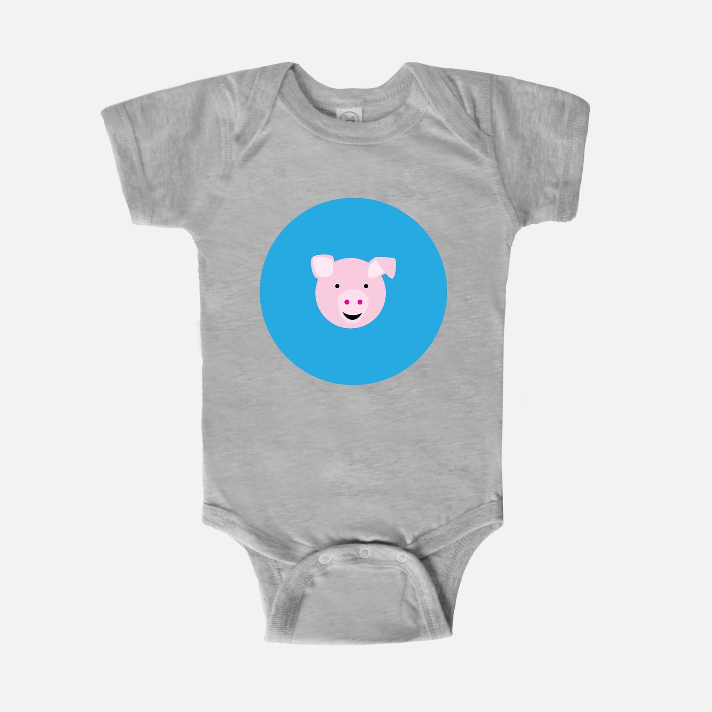 Fantastic Farm Pig Short-Sleeve Baby Bodysuit