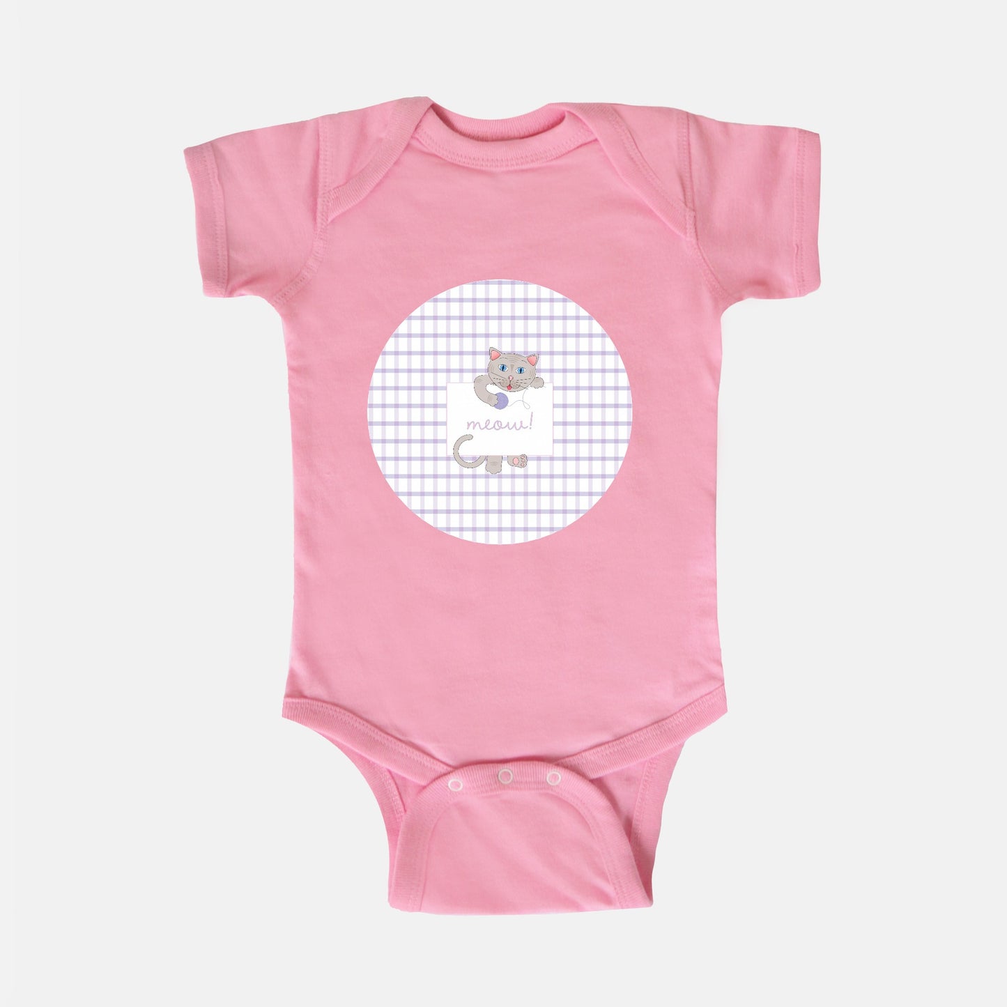 Kitty Cat Short-Sleeve Baby Bodysuit