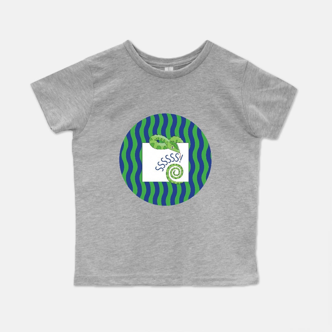 Jungle Animals Snake Short-Sleeve Toddler Tee, Green Pattern