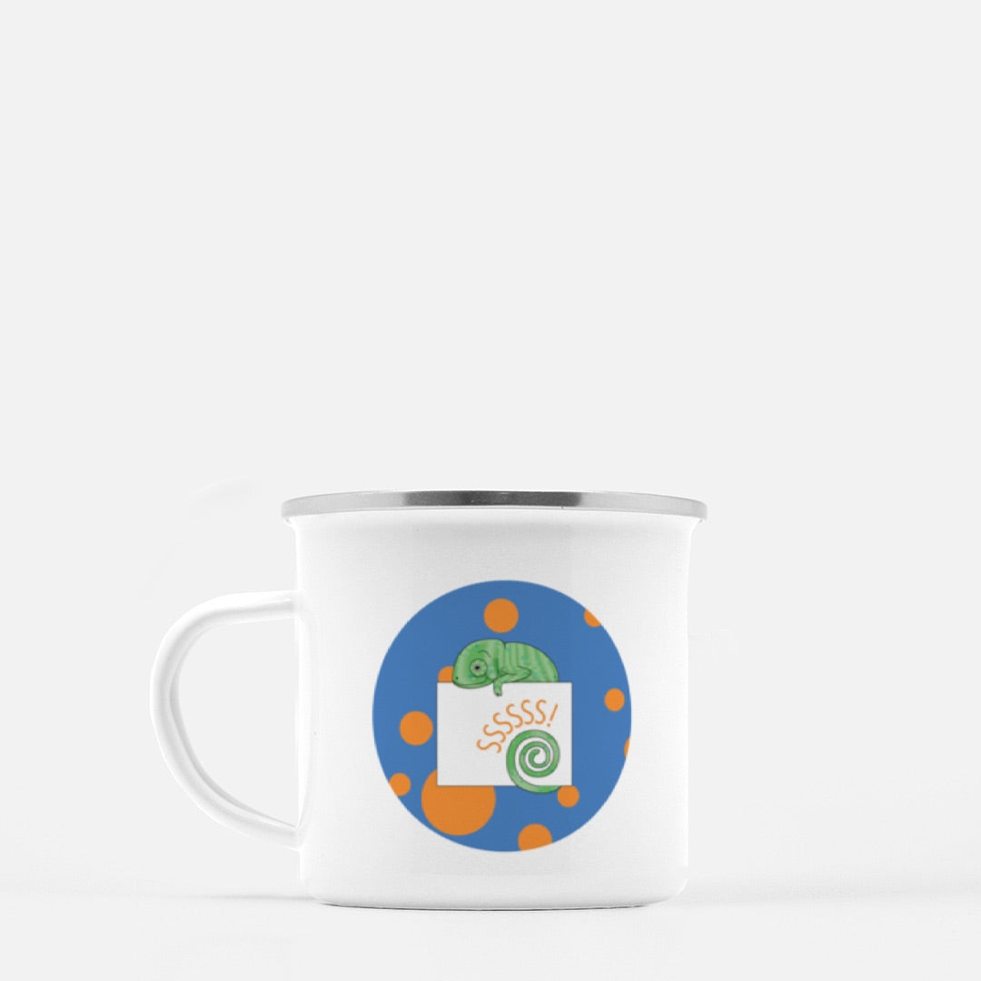 Jungle Animals Chameleon 10-oz. Camp Mug, Blue  Pattern