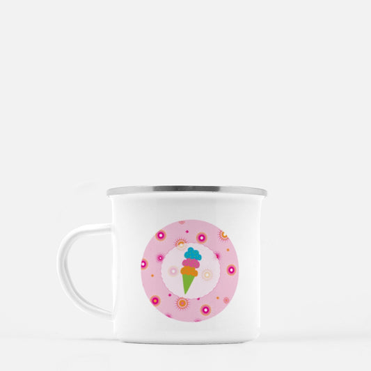 Firework Flowers Pink Triple Scoop 10-oz. Camp Mug