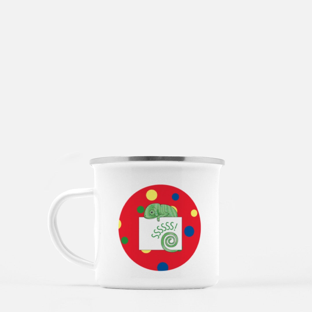 Jungle Animals Chameleon 10-oz. Camp Mug, Red Pattern