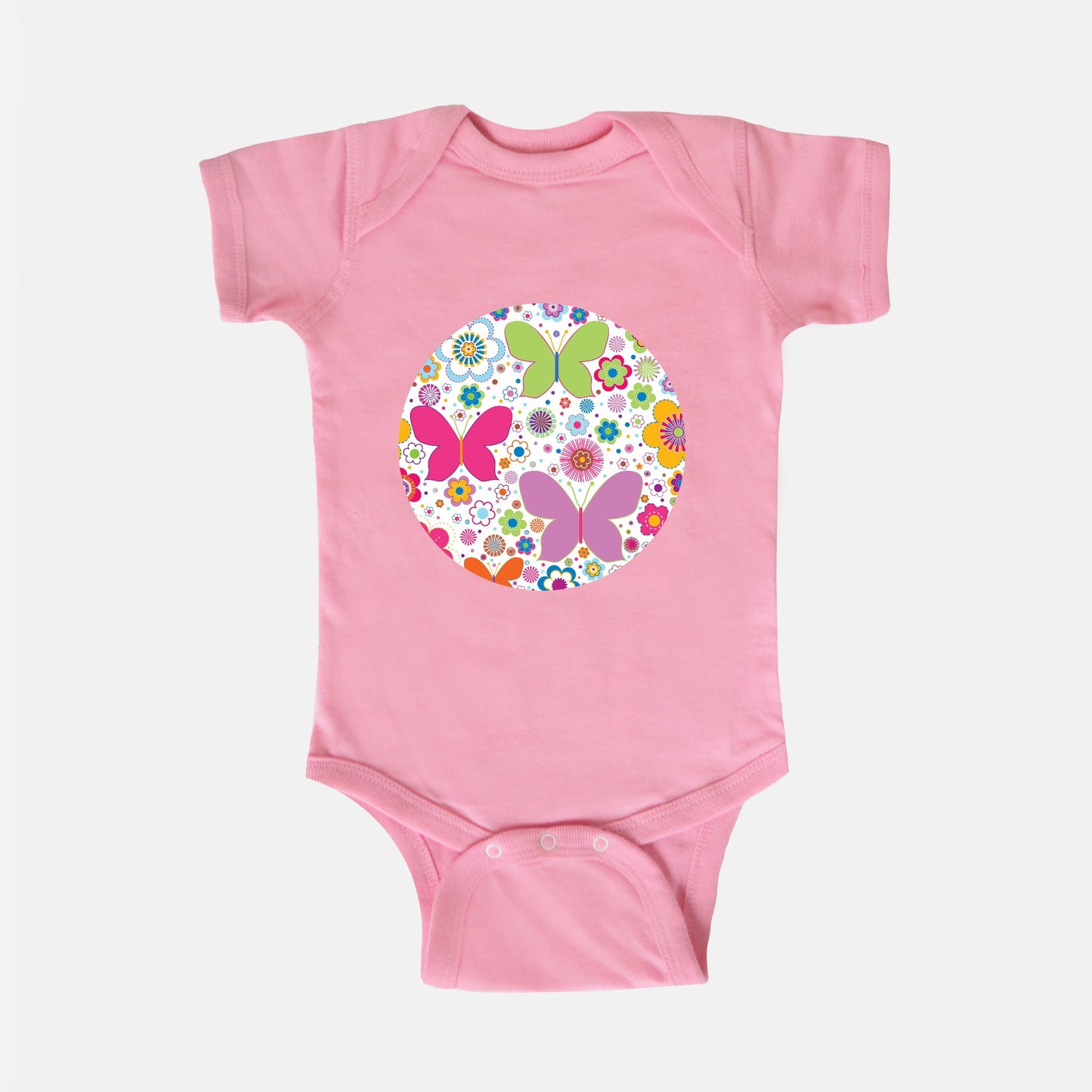 Butterflies Menagerie Short-Sleeve Baby Bodysuit