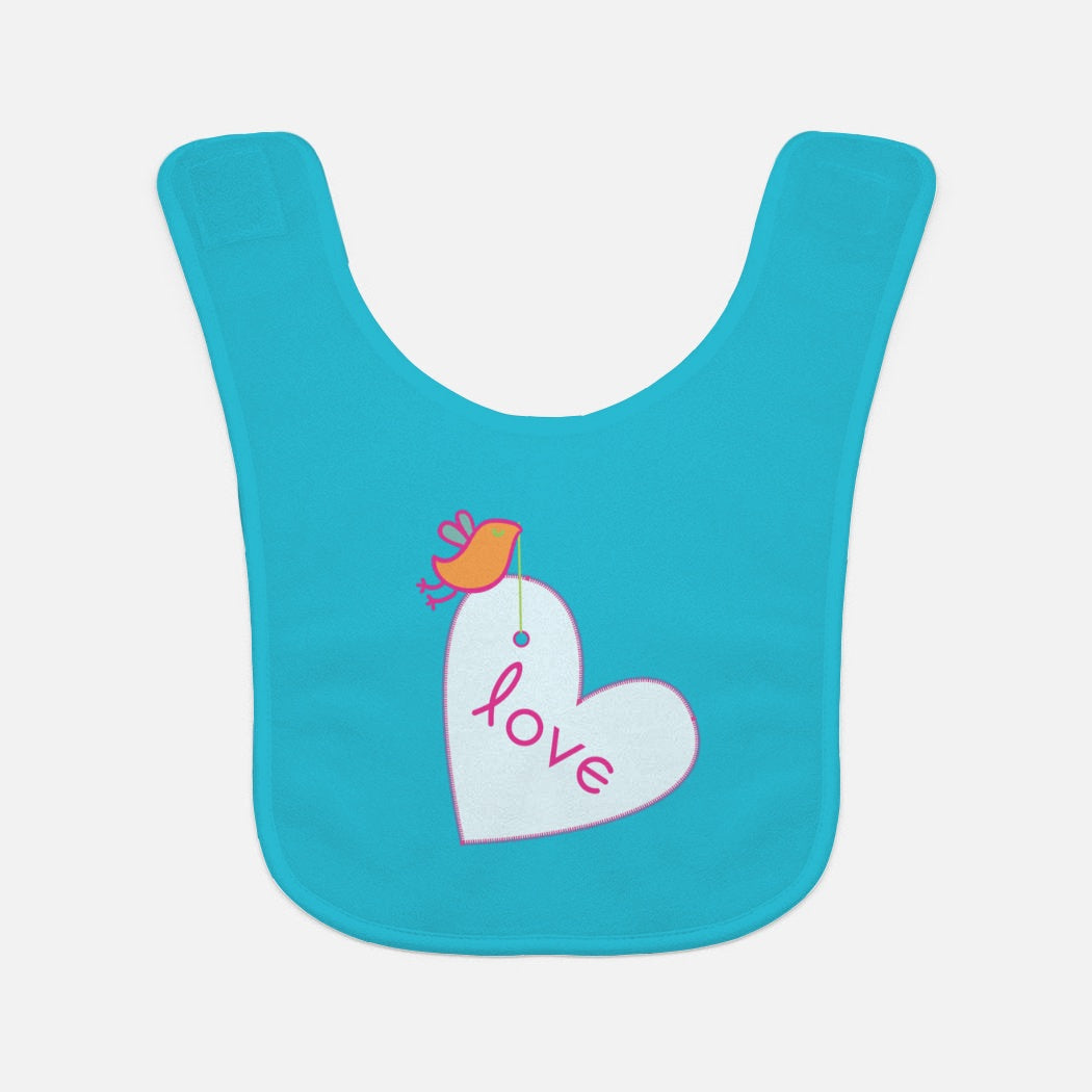 Flower Fields Heart Baby Bib