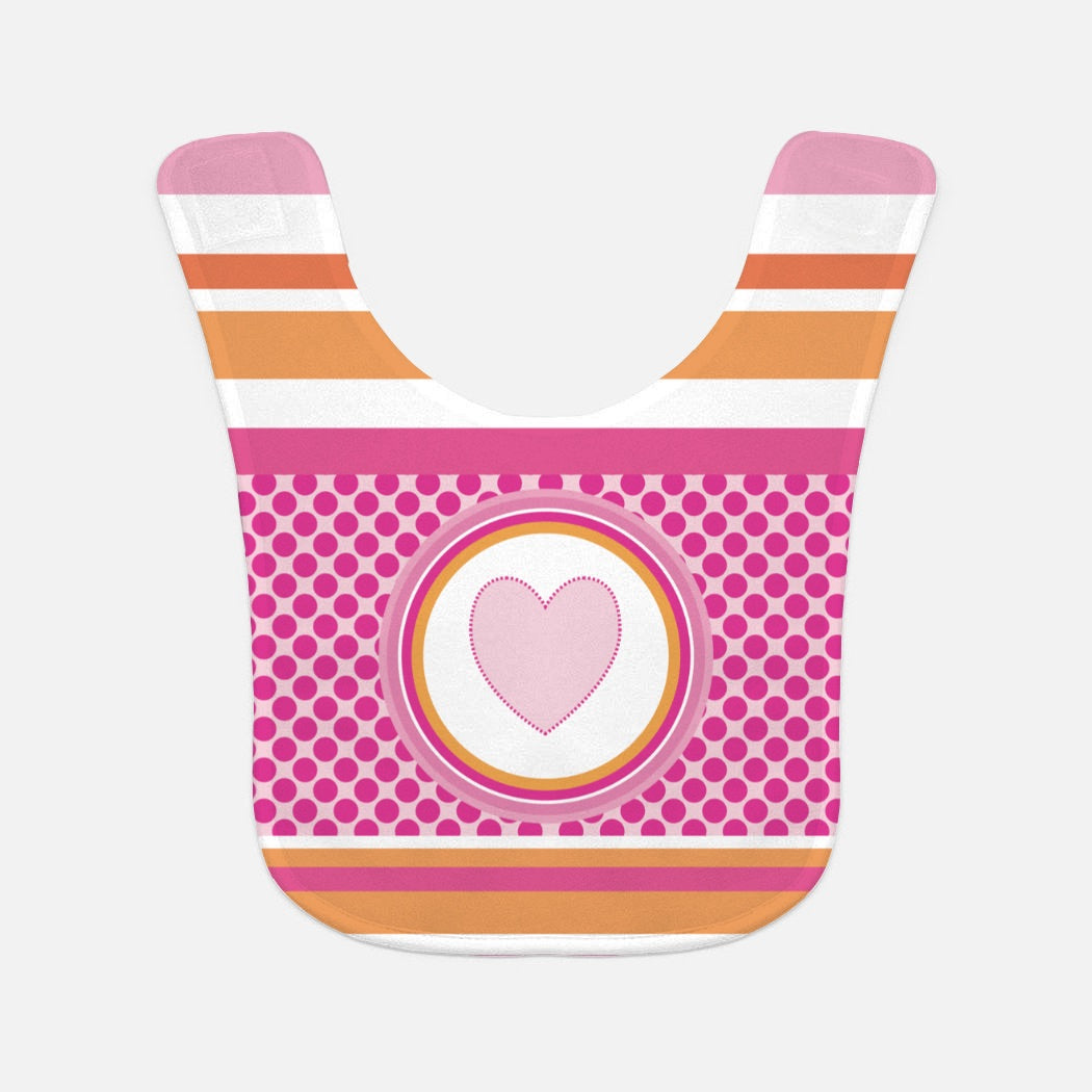 Pastel Pink Stripes Horizontal Baby Bib