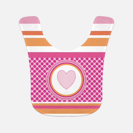 Pastel Pink Stripes Horizontal Baby Bib