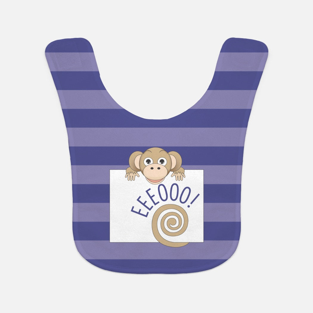 Jungle Animals Monkey Baby Bib, Purple Pattern