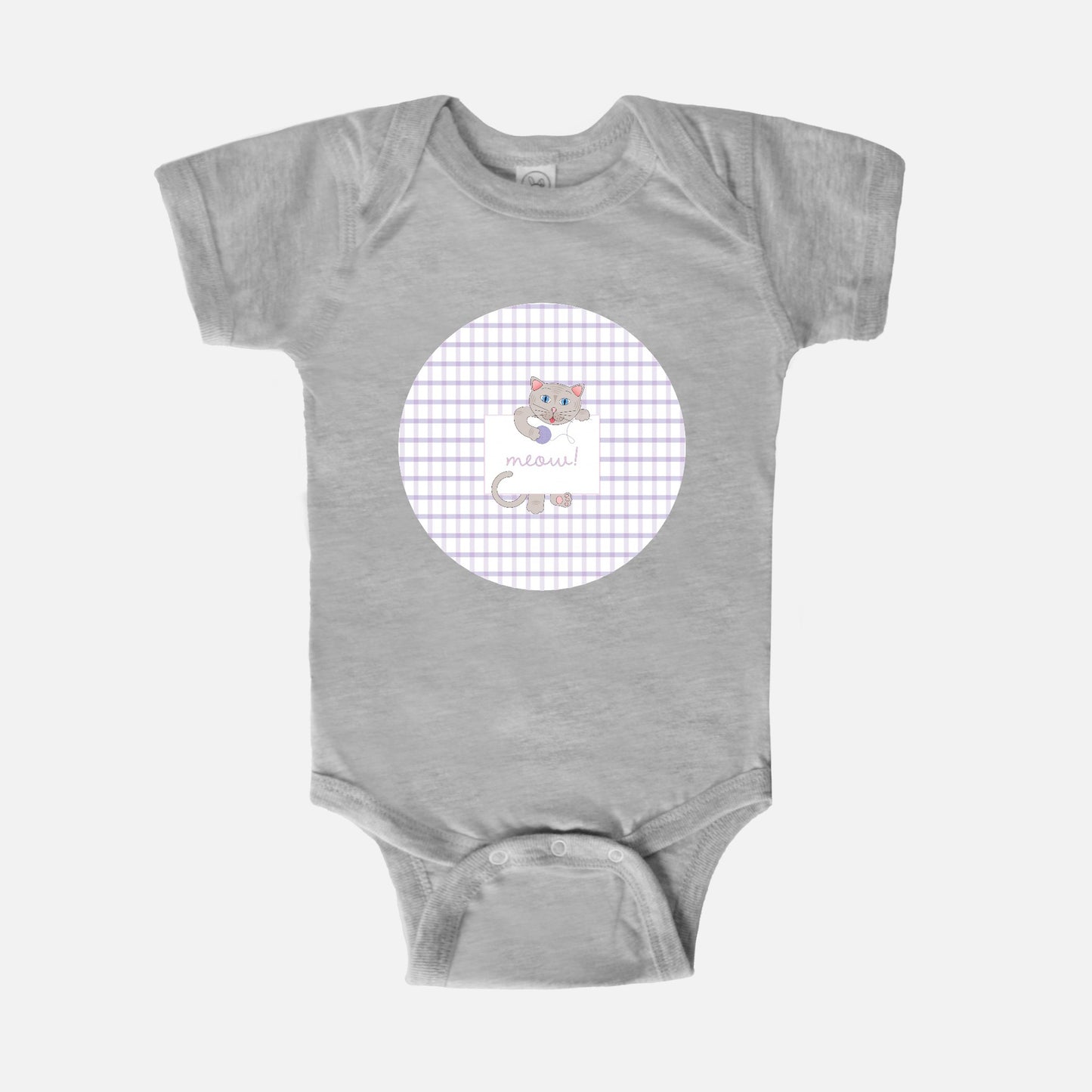 Kitty Cat Short-Sleeve Baby Bodysuit