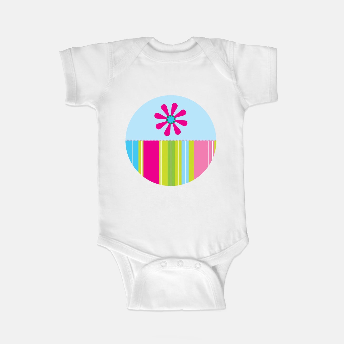 Floating Stripes Short-Sleeve Baby Bodysuit