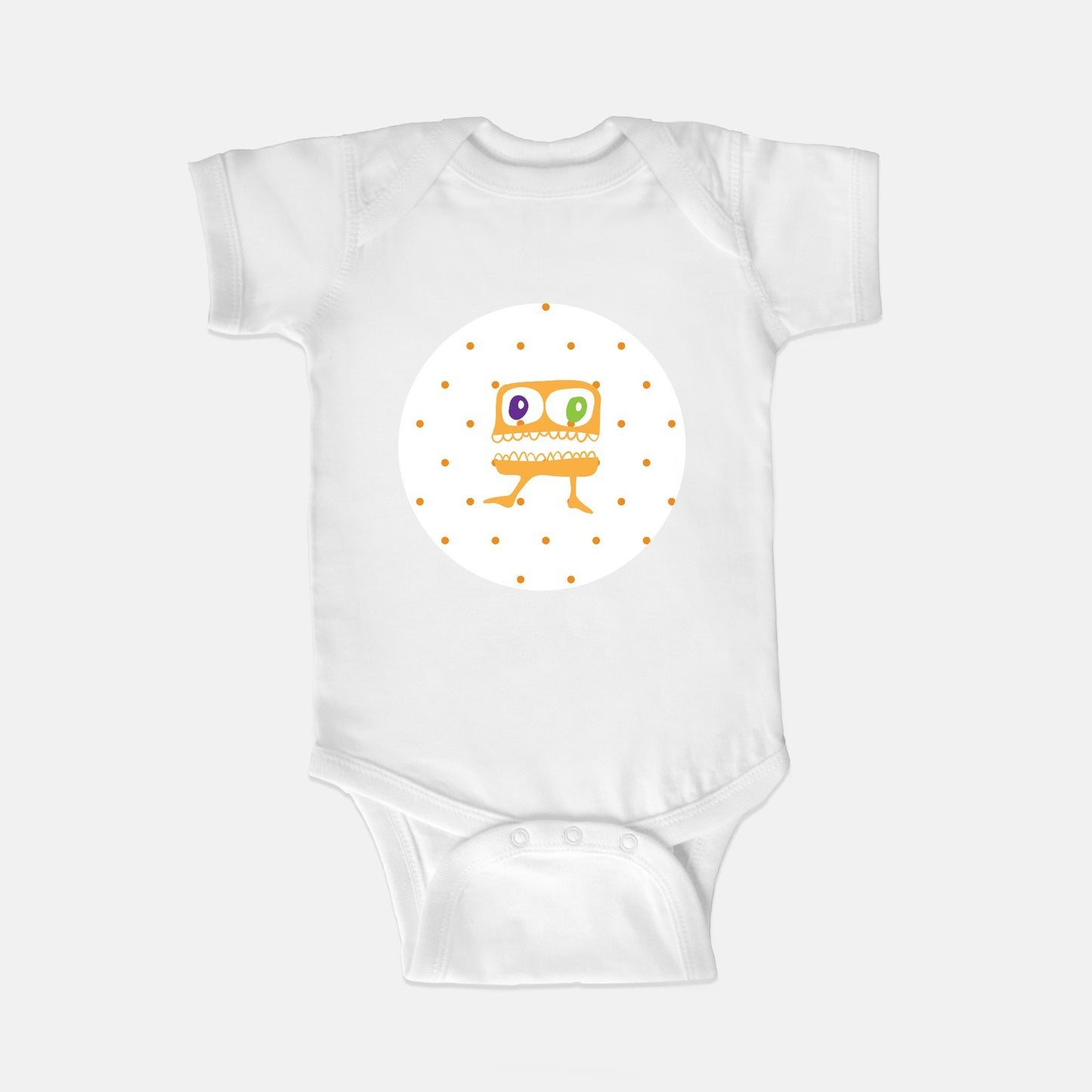 Orange Ogre Short-Sleeve Baby Bodysuit